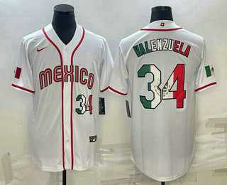 Mens Mexico Baseball #34 Fernando Valenzuela Number 2023 White World Classic Stitched Jersey->2023 world baseball classic->MLB Jersey